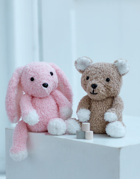 Sirdar 2521 Teddy Bear and Bunny Toy in Sirdar Snuggly Bunny yarn/#4 weight